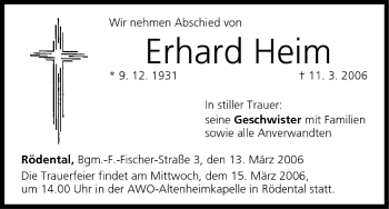 Anzeige von Erhard Heim von MGO
