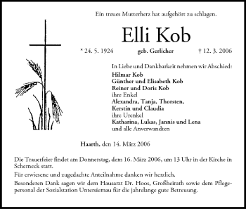 Anzeige von Elli Kob von MGO