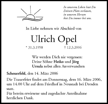 Anzeige von Ulrich Opel von MGO
