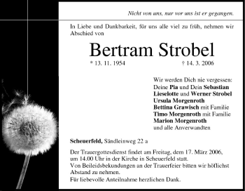 Anzeige von Bertram Strobel von MGO