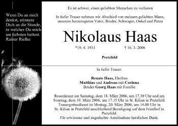 Anzeige von Nikolaus Haas von MGO