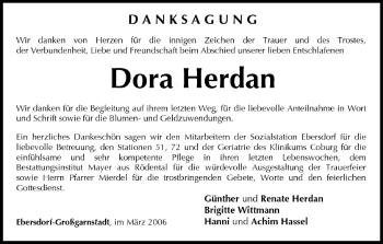 Anzeige von Dora Herdan von MGO
