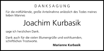 Anzeige von Joachim Kurbasik von MGO