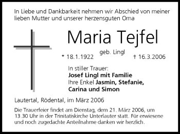 Anzeige von Maria Tejfel von MGO