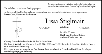 Anzeige von Lissa Stiglmair von MGO