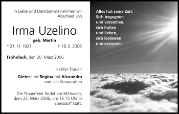 Anzeige von Irma Uzelino von MGO
