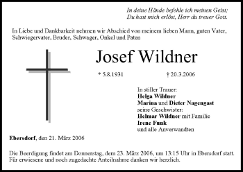 Anzeige von Josef Wildner von MGO