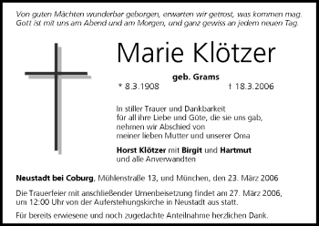 Anzeige von Marie Klötzer von MGO