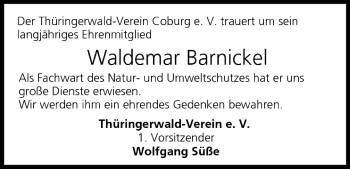Anzeige von Waldemar Barnickel von MGO