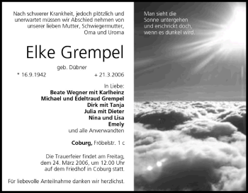 Anzeige von Elke Grempel von MGO