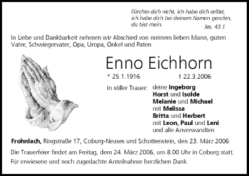 Anzeige von Enno Eichhorn von MGO