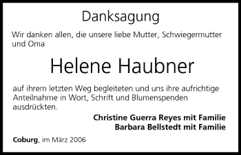 Anzeige von Helene Haubner von MGO