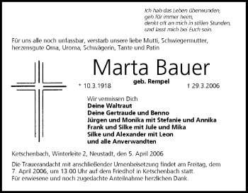 Anzeige von Marta Bauer von MGO