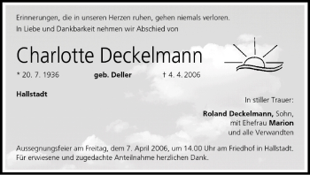 Anzeige von Charlotte Deckelmann von MGO