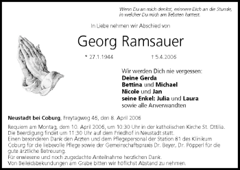 Anzeige von Georg Ramsauer von MGO