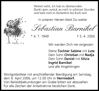 Anzeige von Sebastian Barnikel von MGO