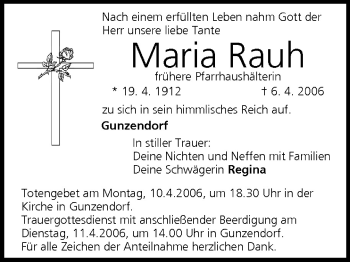Anzeige von Maria Rauh von MGO