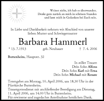 Anzeige von Barbara Hammerl von MGO