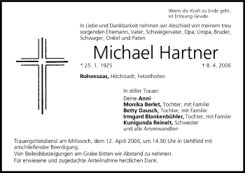 Anzeige von Michael Hartner von MGO