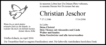 Anzeige von Christian Jeschor von MGO