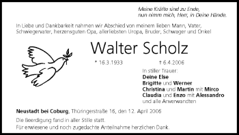 Anzeige von Walter Scholz von MGO