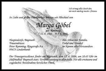 Anzeige von Marga Göbel von MGO
