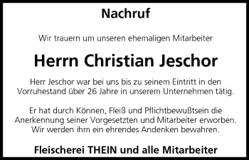 Anzeige von Christian Jeschor von MGO