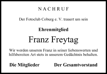 Anzeige von Franz Freytag von MGO