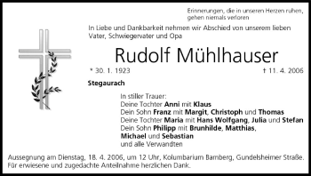 Anzeige von Rudolf Mühlhauser von MGO