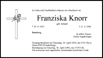 Anzeige von Franziska Knorr von MGO