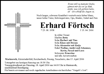 Anzeige von Erhard Förtsch von MGO