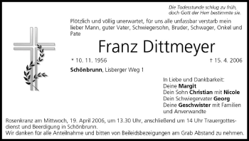 Anzeige von Franz Dittmeyer von MGO