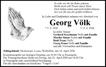 Anzeige von Georg Völk von MGO
