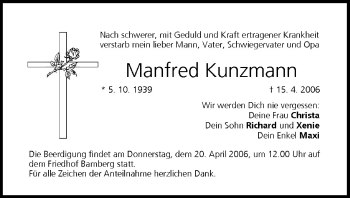 Anzeige von Manfred Kunzmann von MGO