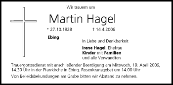 Anzeige von Martin Hagel von MGO