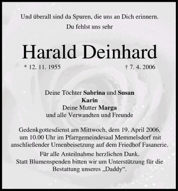 Anzeige von Harald Deinhard von MGO