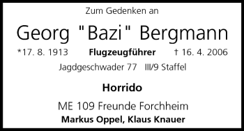 Anzeige von Georg Bergmann von MGO