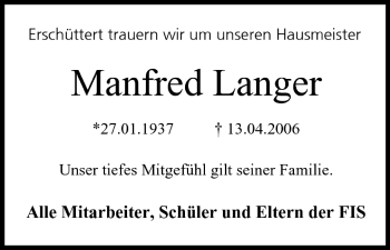 Anzeige von Manfred Langer von MGO