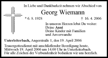 Anzeige von Georg Wiemann von MGO