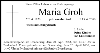 Anzeige von Maria Groh von MGO
