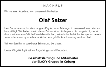 Anzeige von Olaf Salzer von MGO