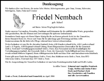 Anzeige von Friedel Nembach von MGO