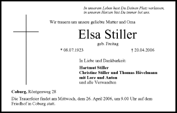 Anzeige von Elsa Stiller von MGO