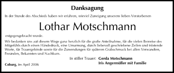 Anzeige von Lothar Motschmann von MGO
