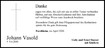 Anzeige von Johann Vasold von MGO