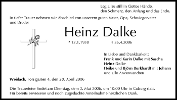 Anzeige von Heinz Dalke von MGO