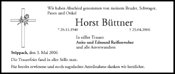 Anzeige von Horst Büttner von MGO