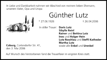 Anzeige von Günther Lutz von MGO