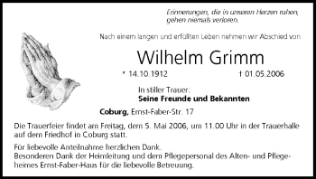 Anzeige von Wilhelm Grimm von MGO