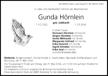 Anzeige von Gunda Hörnlein von MGO